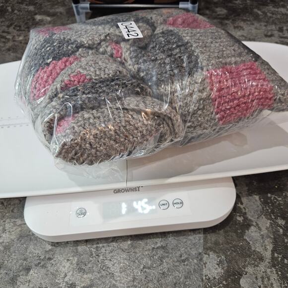 Handmade Cardigan Square Block Pattern Grannycore One Button Sweater - Picture 5 of 5